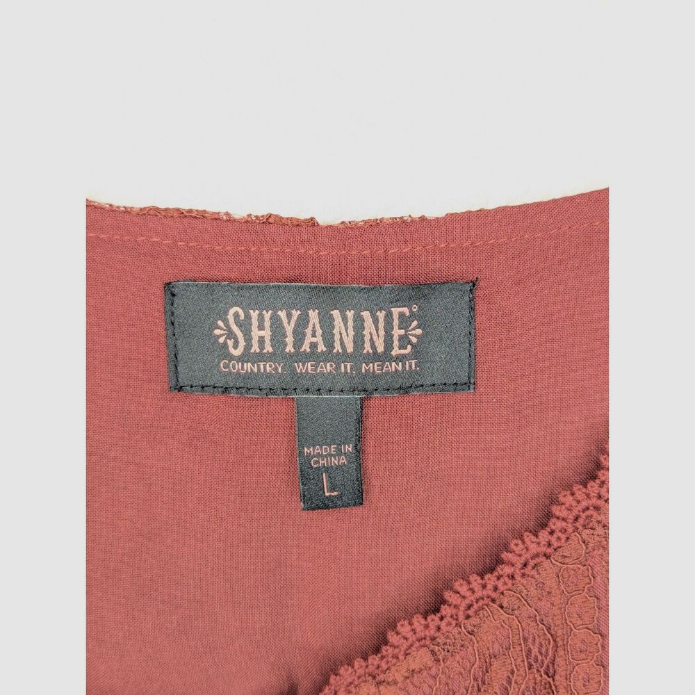 Shyanne Women's Lace Slip Mini Dress Sz L Sexy Cowgirl Brown Lined Western Date - Picture 7 of 10